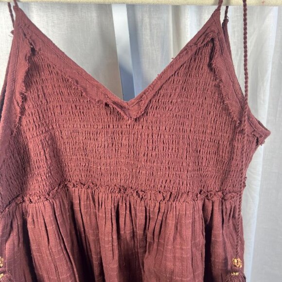 NWOT Free People Sundrenched Mini Dress in Faded Maroon - Size S - Picture 2 of 8